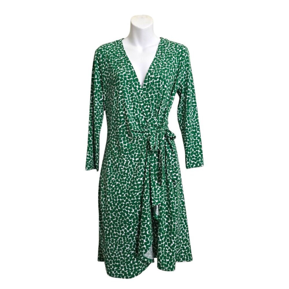 BCBGMaxAzria Green V-Neck Long Sleeve Wrap Mini Dress Sz M